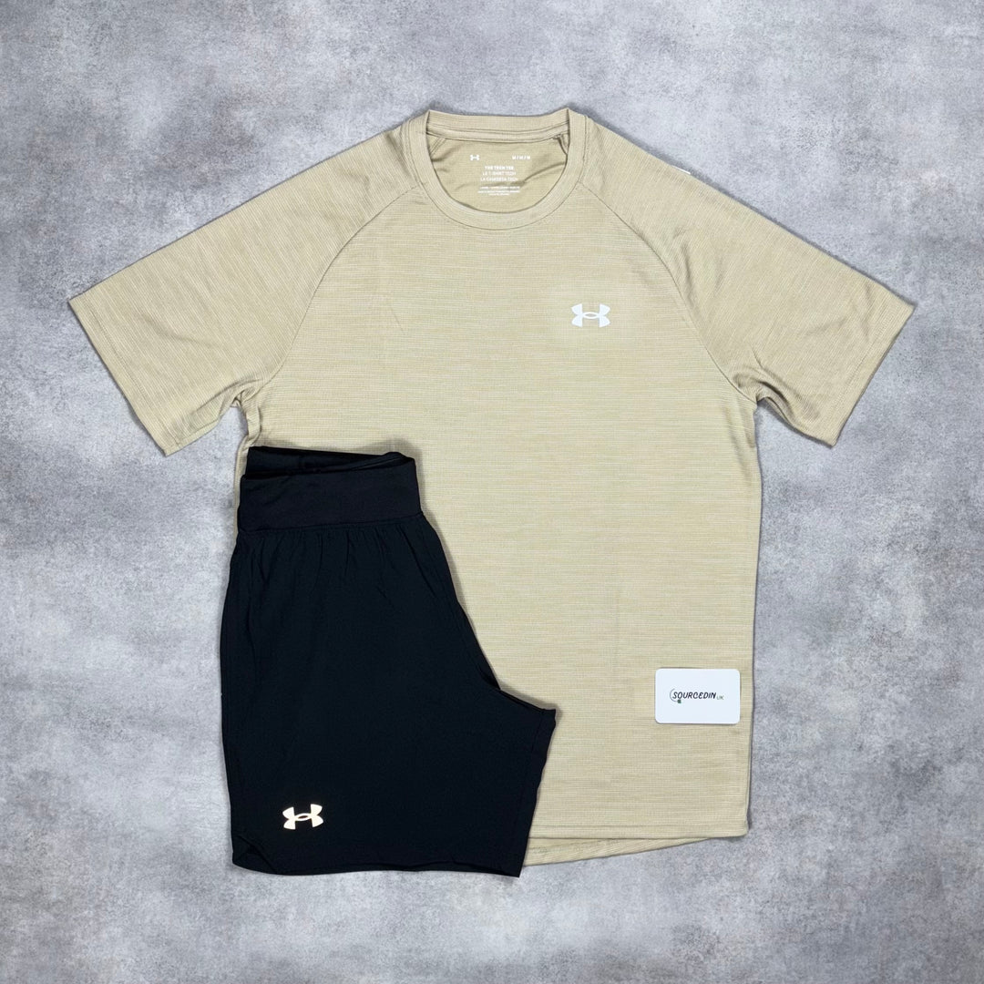 Under Armour Tech T-Shirt Birch & Black 7” Under Armour Speed Short Set