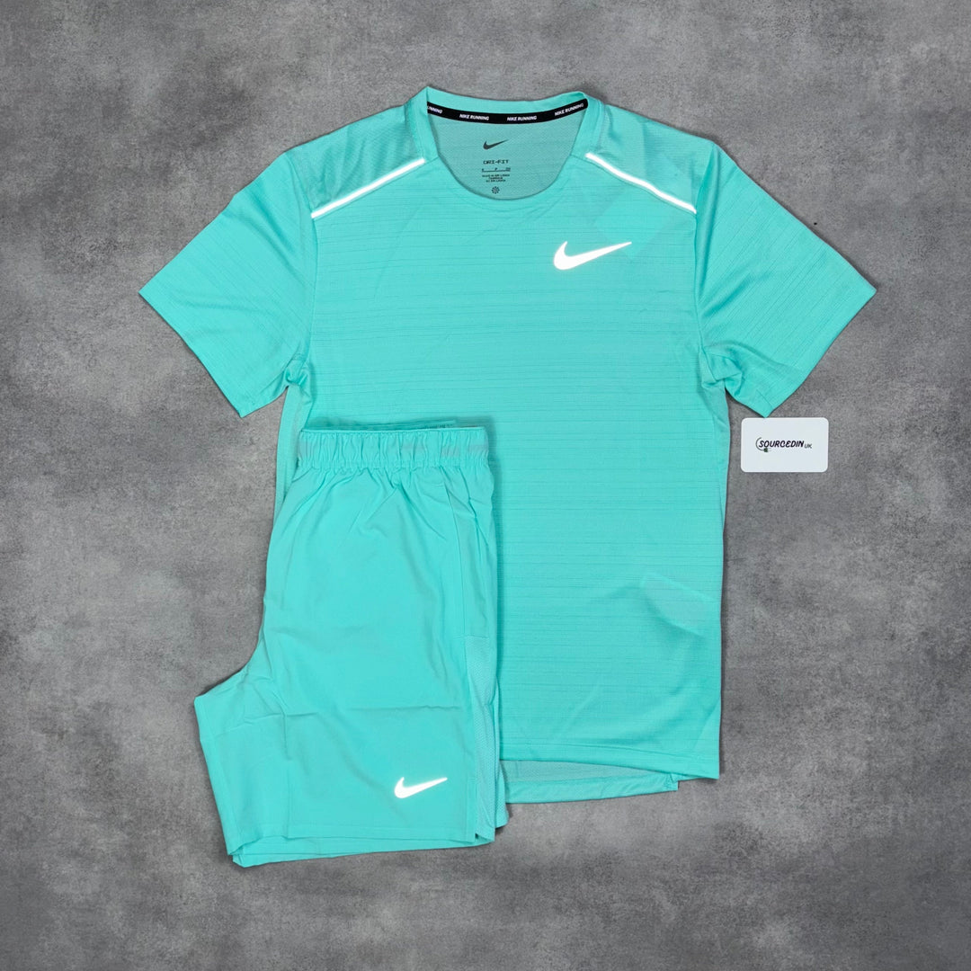 Nike Miler 1.0 & 7” Challenger Short Set Mint Green