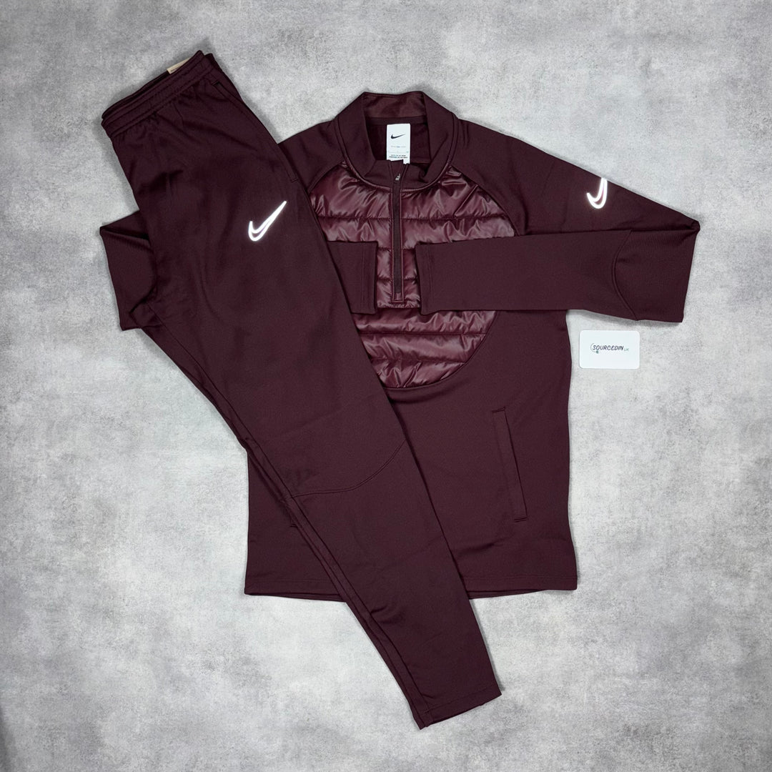 Nike Dri Fit Tracksuit Set Maroon