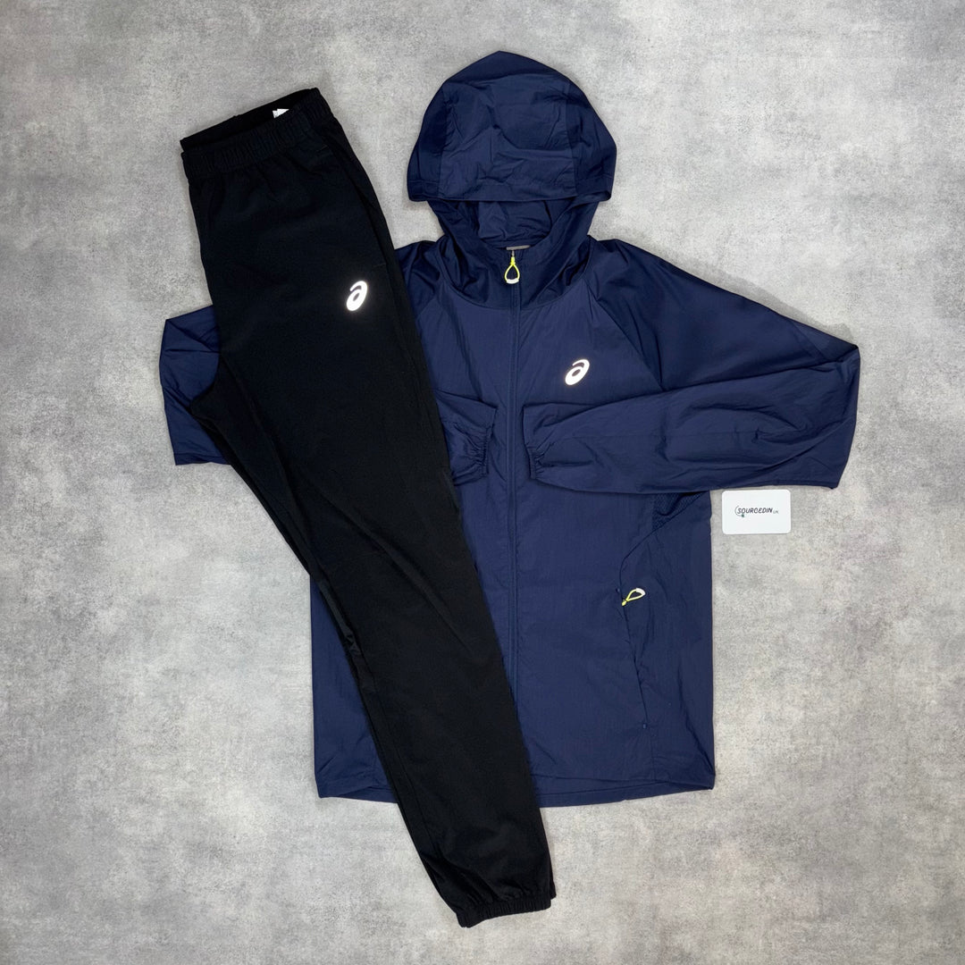 Asics Road Windrunner Midnight & Black Core Bottoms Set