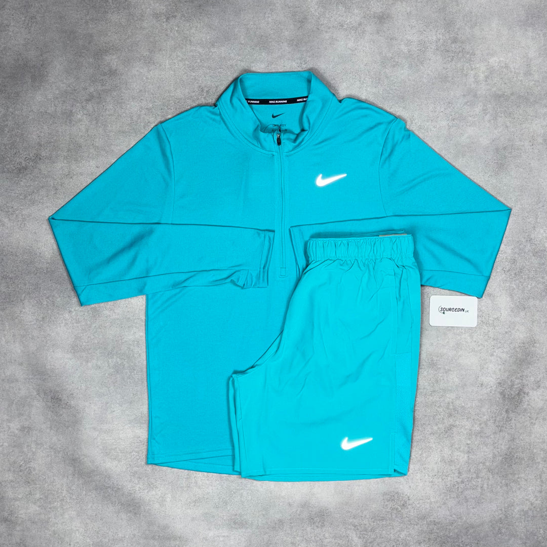 Nike Pacer 1/4 Zip Dusty Cactus & Dusty Cactus 7" Challenger Short Set