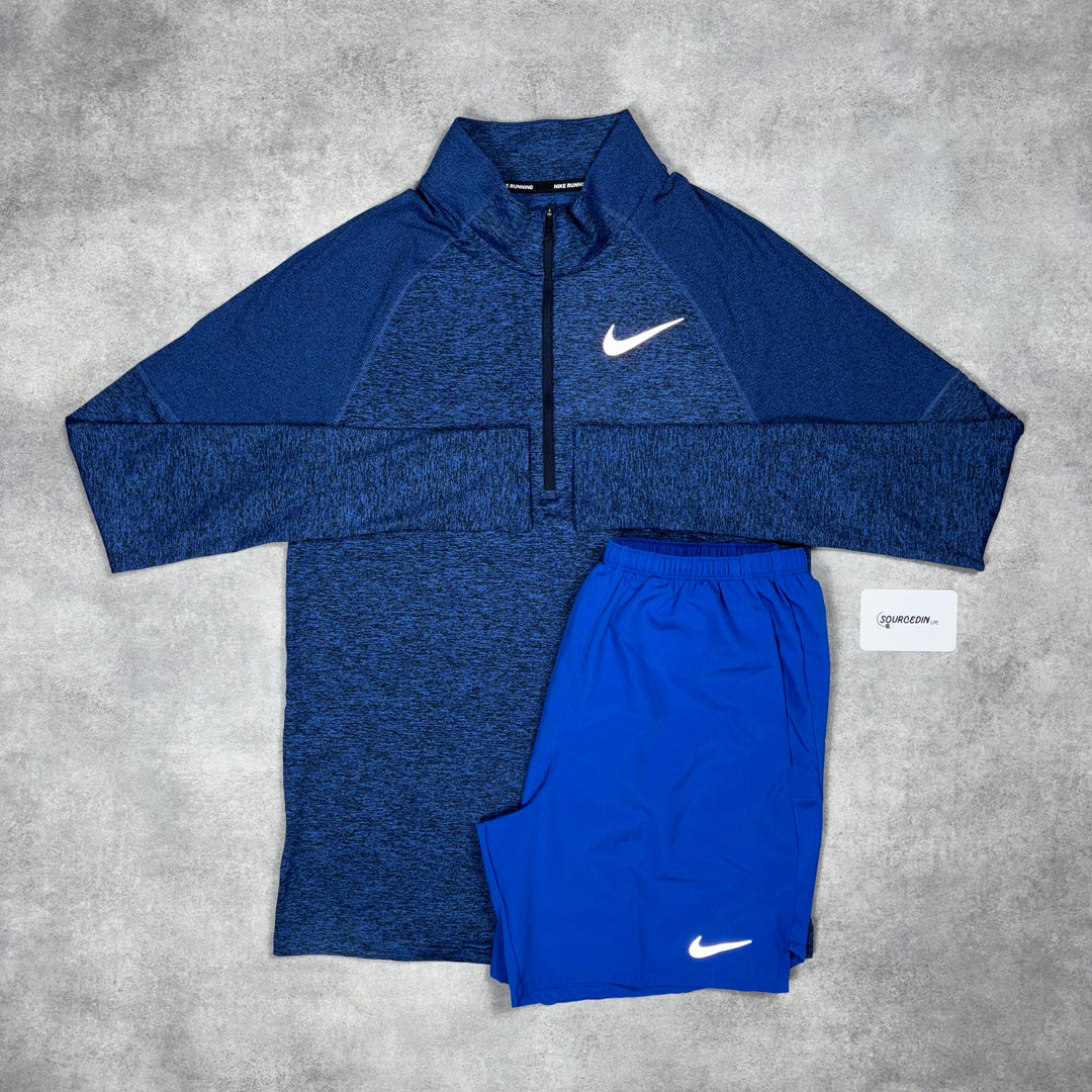 Nike Element 1/4 Zip Navy & Royal Blue 7" Challenger Short Set