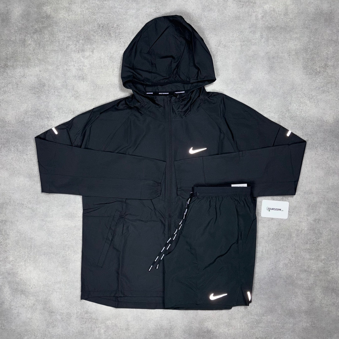Nike Repel Miler Windrunner Jacket & 7” Flex Stride Short Set Black