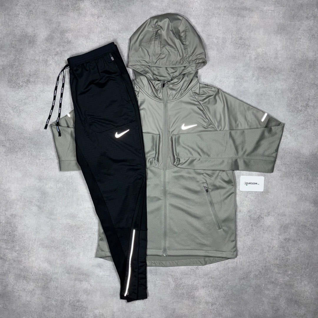 Nike Sphere Miler Repel Jacket Jade Green & Black Phenom Bottoms Set