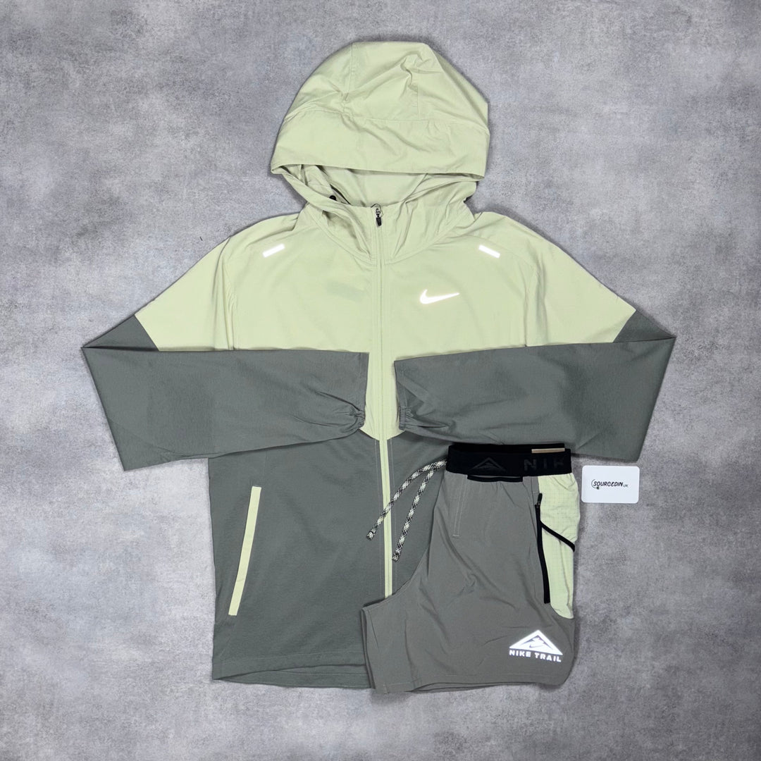 Nike Uv Windrunner Jacket & 5” Gore-Tex Flex Short Set Olive Aura