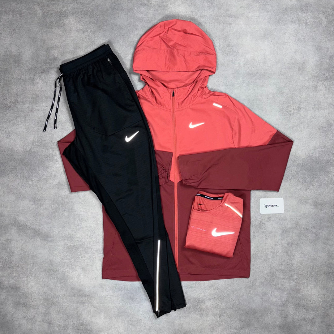Nike Uv Windrunner Jacket 3-Piece Phenom Pants Set Adobe Red