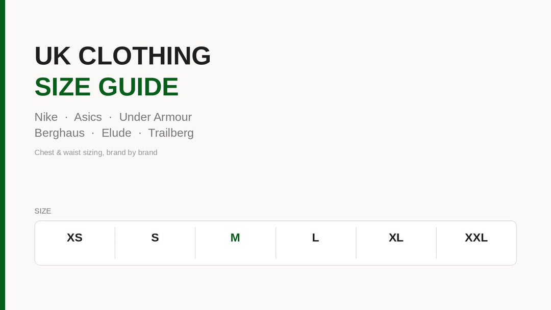 UK Clothing Size Guide: Nike, Asics, Under Armour, Berghaus, Elude & Trailberg