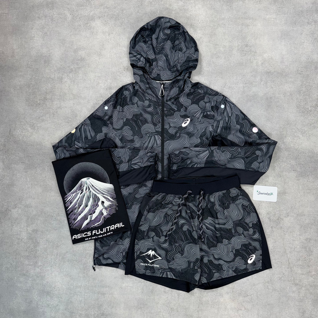 Asics FujiTrail Windrunner Jacket 3-Piece Short Set Black