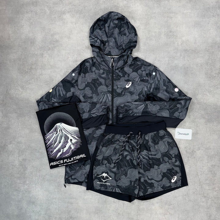 Asics FujiTrail Windrunner Jacket 3-Piece Short Set Black