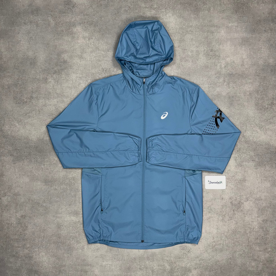 Asics Icon Windrunner Jacket & 7” Icon Challenger Short Set Ash Blue