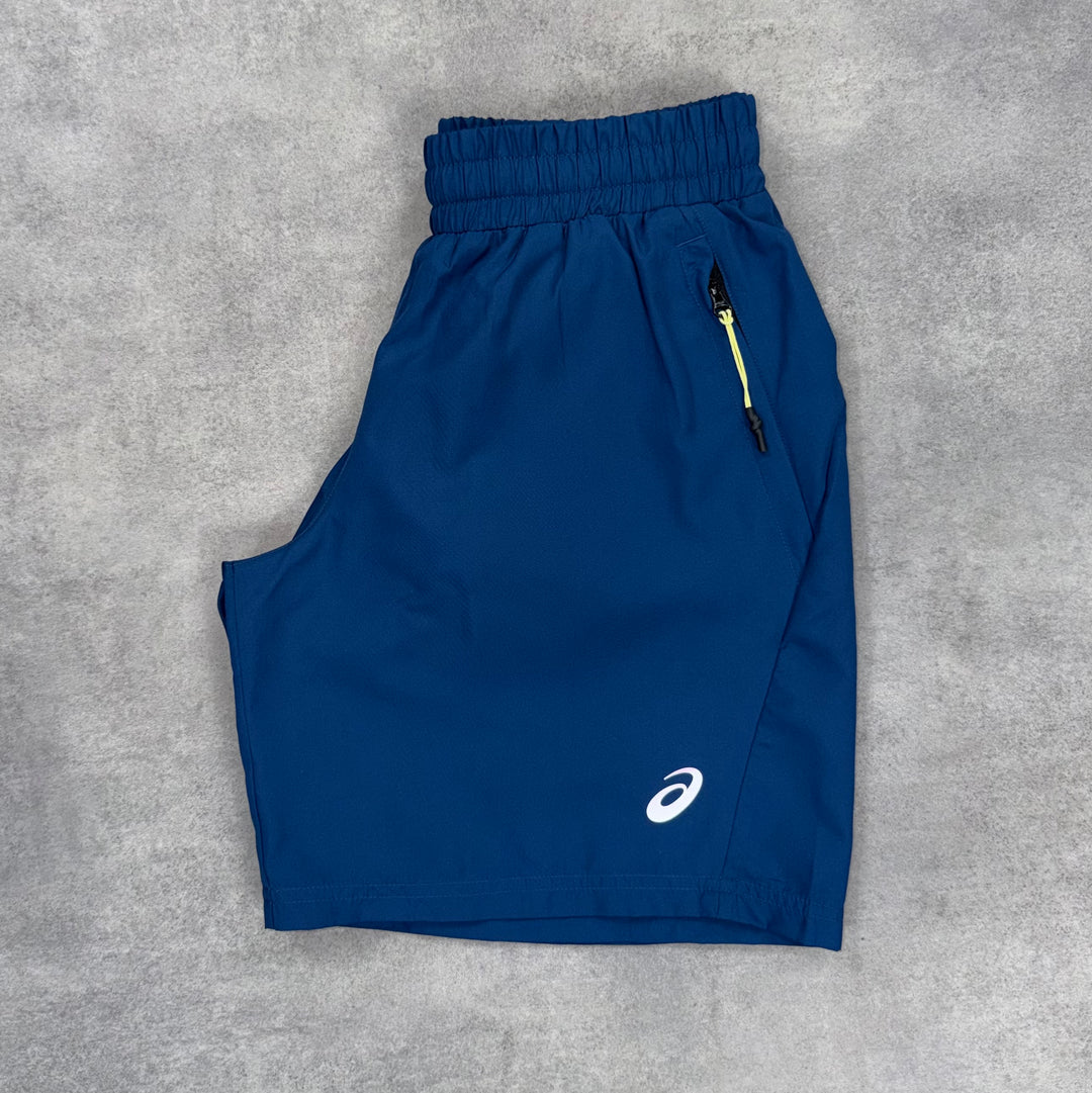 Asics Curve T-Shirt Twilight Blue & Twilight Blue Back Pocket  7” Shorts Set