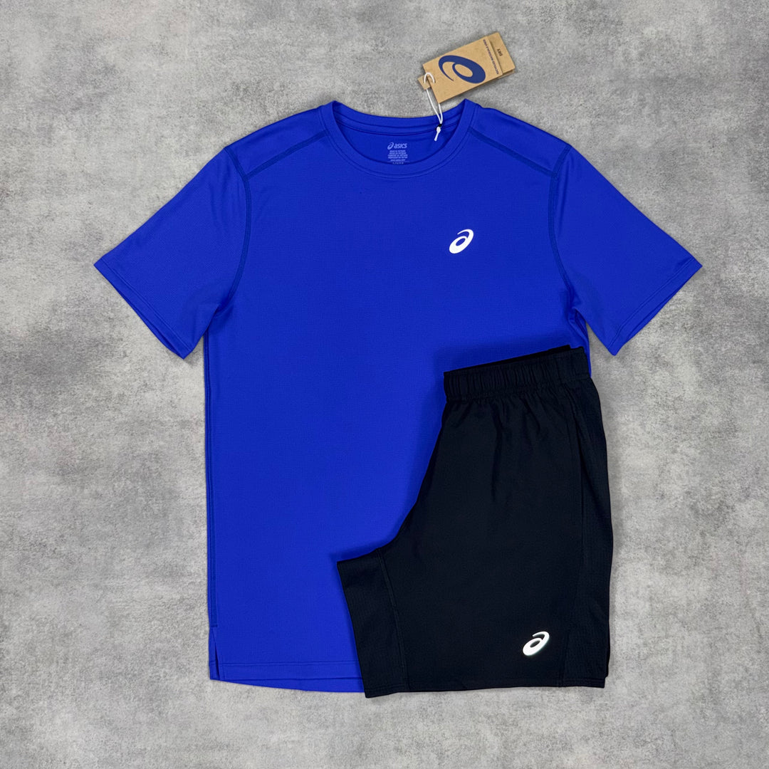Asics Core T-Shirt Cobalt & Grey/Black 7” Core Shorts Set