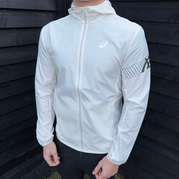 Asics Icon Windrunner Jacket Cream & 7” Black Icon Challenger Short Set