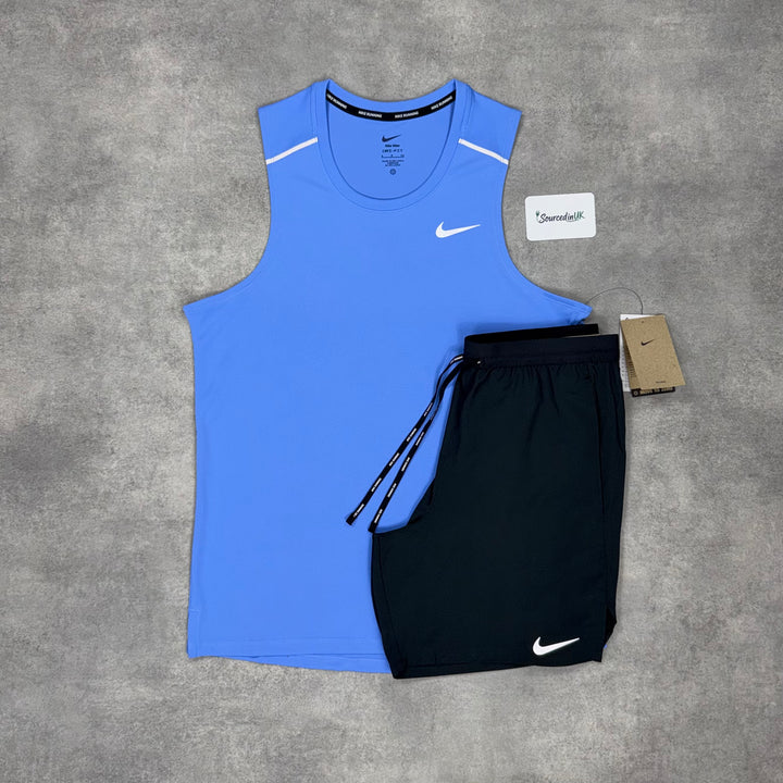 Nike Miler Vest 2.0 University Blue & Black Flex Stride Short Set