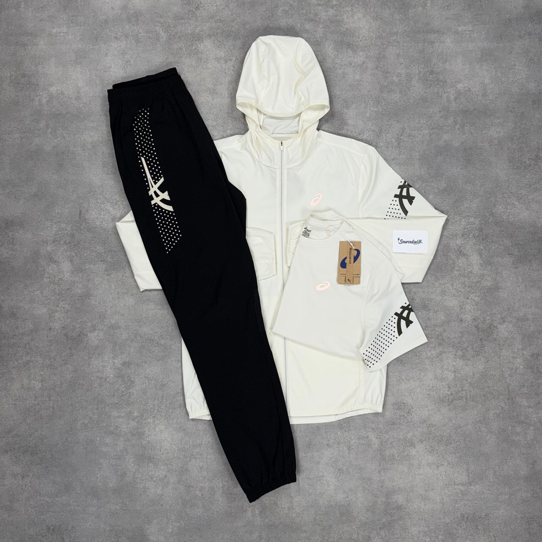 Asics Icon Jacket 3-Piece Pants Set Cream