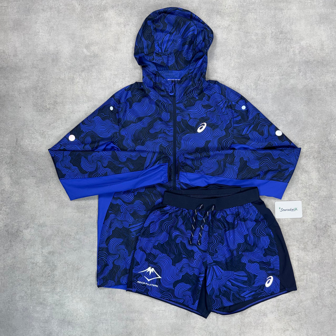 Asics FujiTrail Windrunner Jacket 5” Flex Short Set Navy