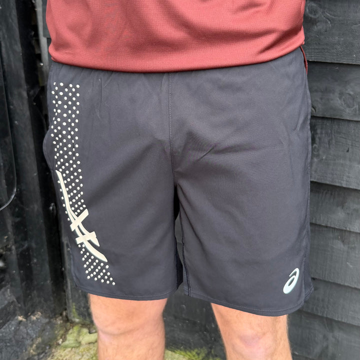 Asics Icon Windrunner Jacket Burgandy & 7” Black Icon Challenger Short Set