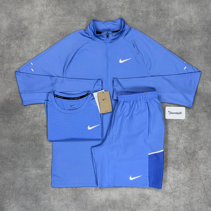 Nike Stride 1/4 Zip 3-Piece Shorts Set University Blue