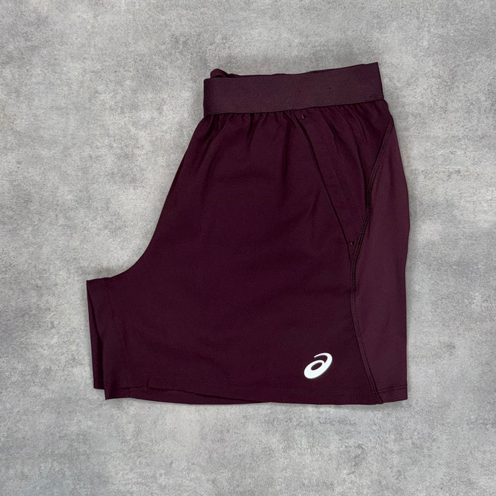 Asics Road Windrunner Jacket Dark Currant & Dark Currant 5” Road Short Set