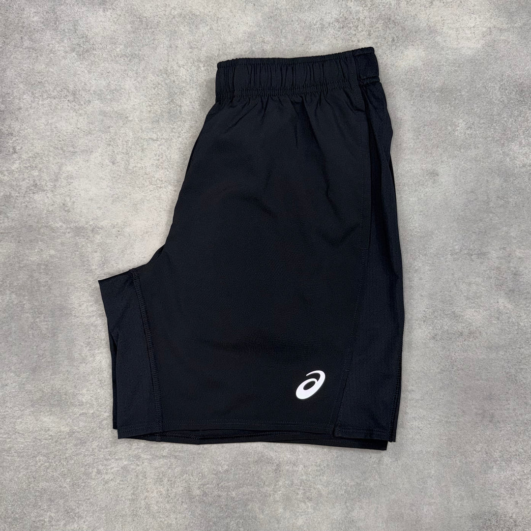 Asics Icon Windrunner Jacket Burgandy & 7” Black Icon Challenger Short Set