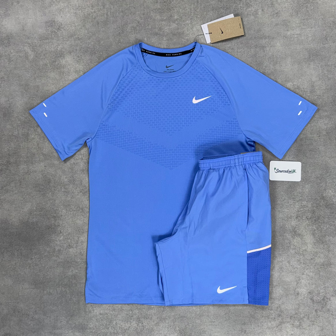 Nike Stride 1/4 Zip 3-Piece Shorts Set University Blue