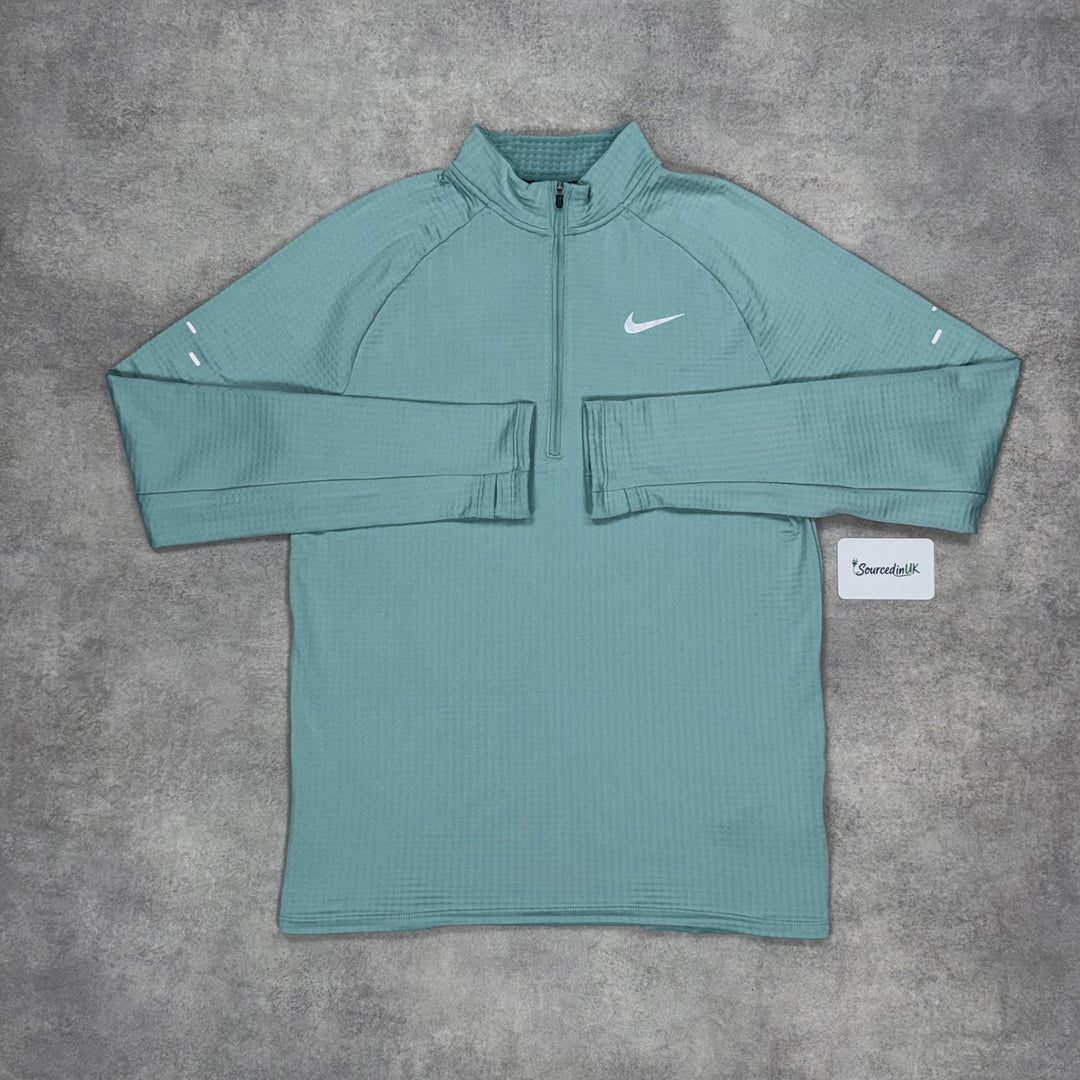 Nike Stride Therma 1/4 Zip Cannon Green & Cannon Green 5" Flex Short Set