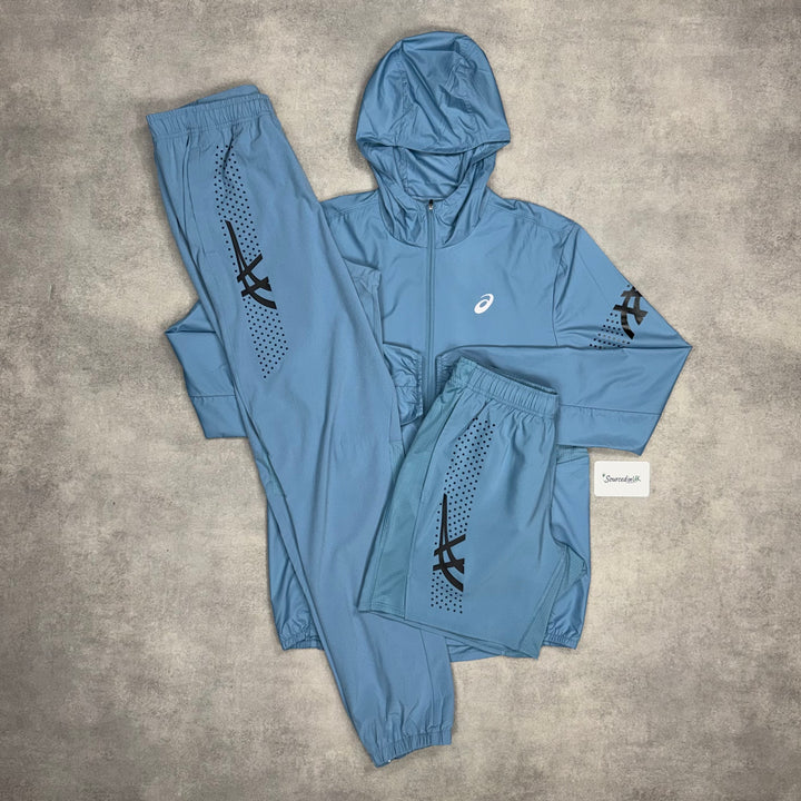 Asics Icon Jacket 3-Piece Pants Set Ash Blue