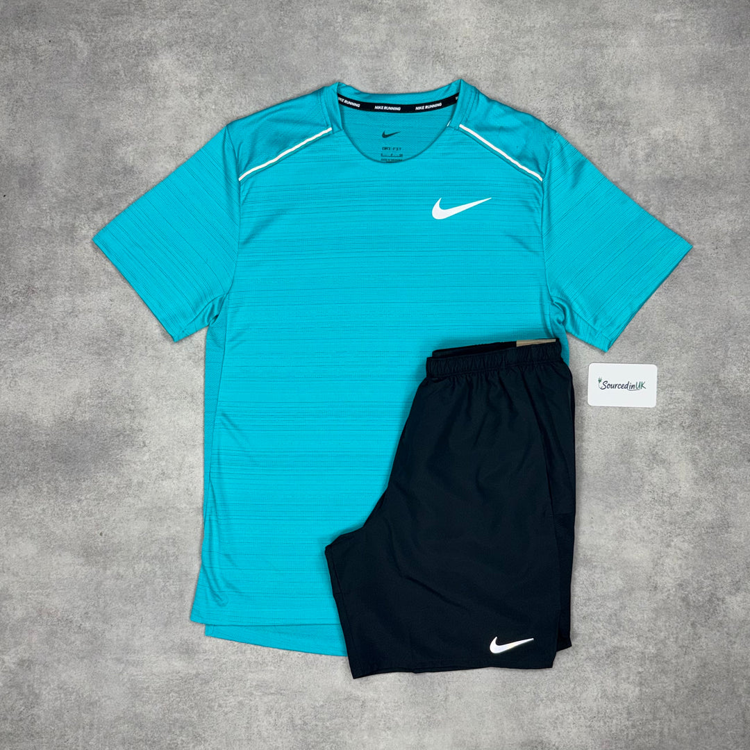 Nike Miler T-Shirt Dusty Cactus & Grey/Black 7" Challenger Short Set