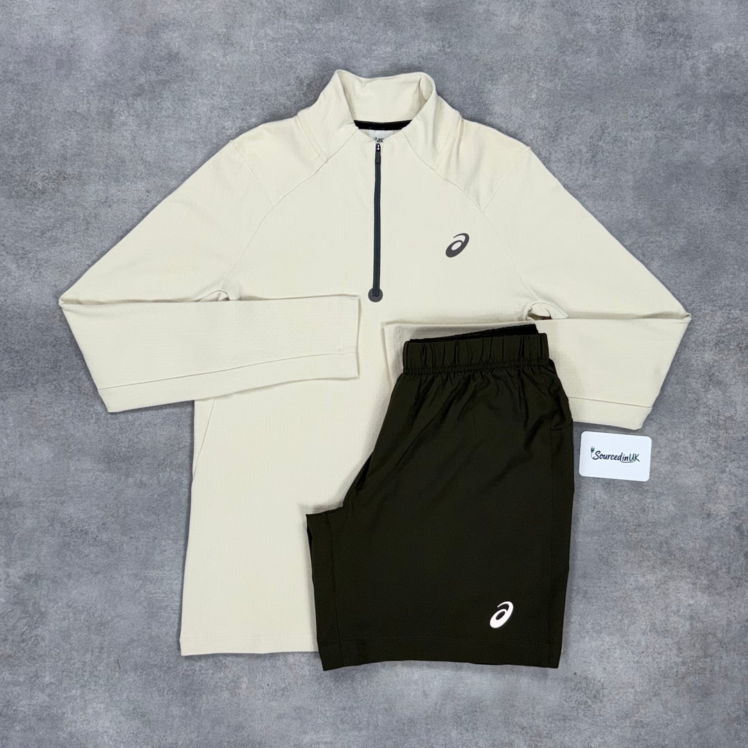 Asics Therma 1/4 Zip Gel 1130 Set Dark Taupe