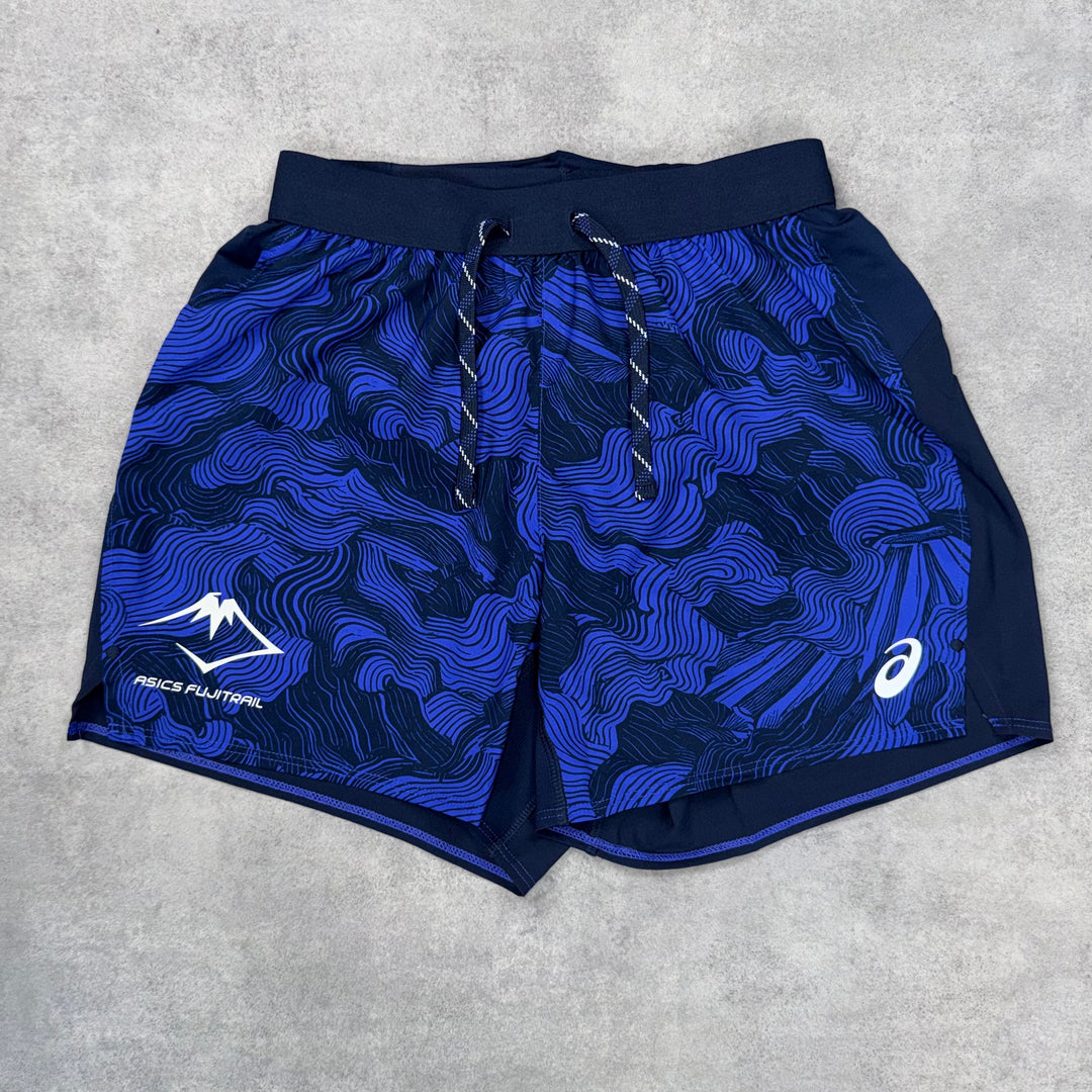 Asics FujiTrail Windrunner Jacket 3-Piece Short Set Navy/White