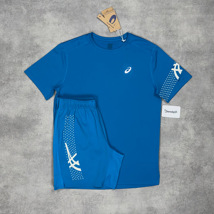 Asics Icon T-Shirt Shorts Set Deep Blue
