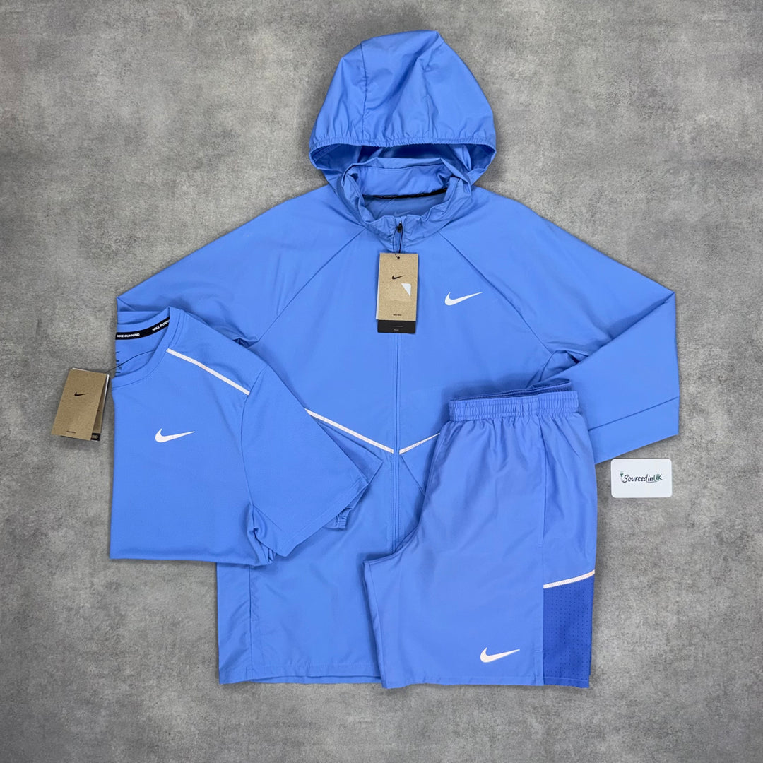Nike Repel Miler 2.0 Windrunner Jacket 3-Piece 7” Challenger Short Set University Blue