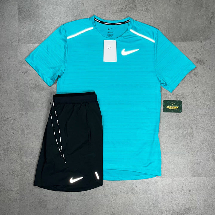 Nike Miler 1.0 T-Shirt Dusty Cactus & Grey/Black Flex Stride Short Set