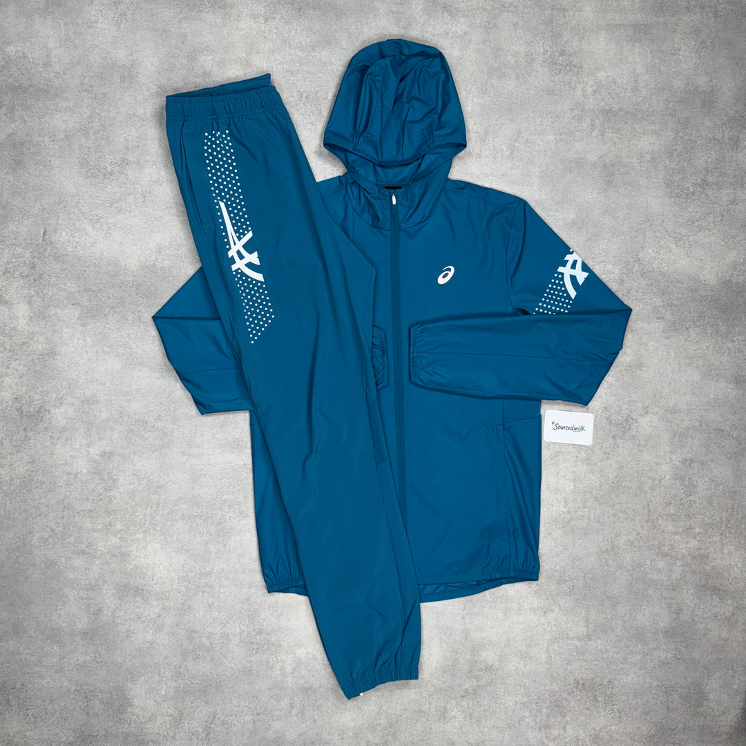 Asics Icon Windrunner Dark Teal & Dark Teal Icon Bottoms Set