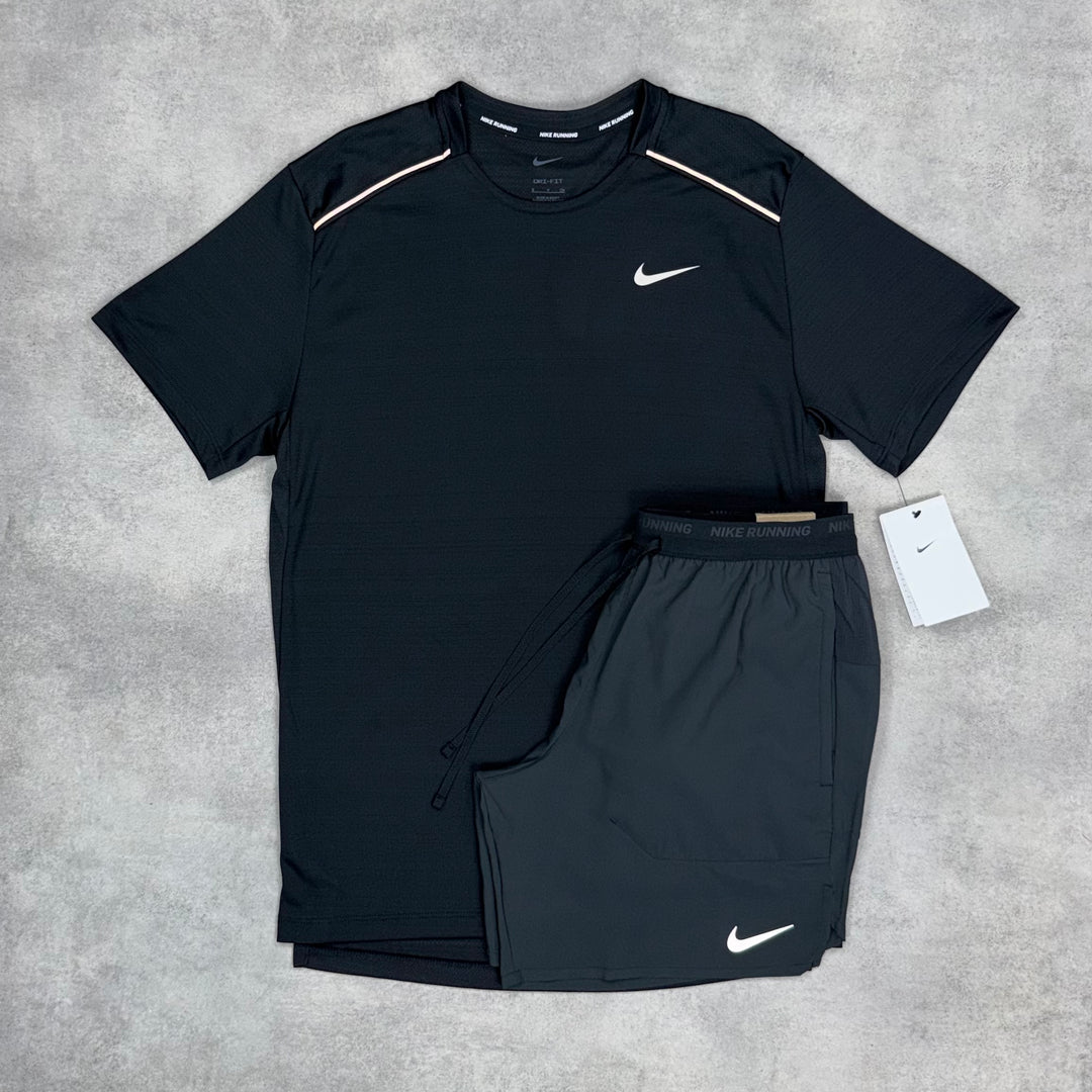Nike Miler 2.0 T-Shirt & Shorts Set - Black