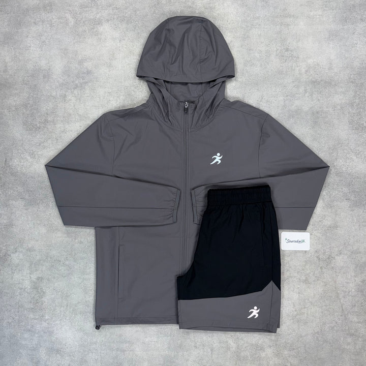 Trivo Core Windrunner Jacket 7” Two Tone Shorts Set Grey