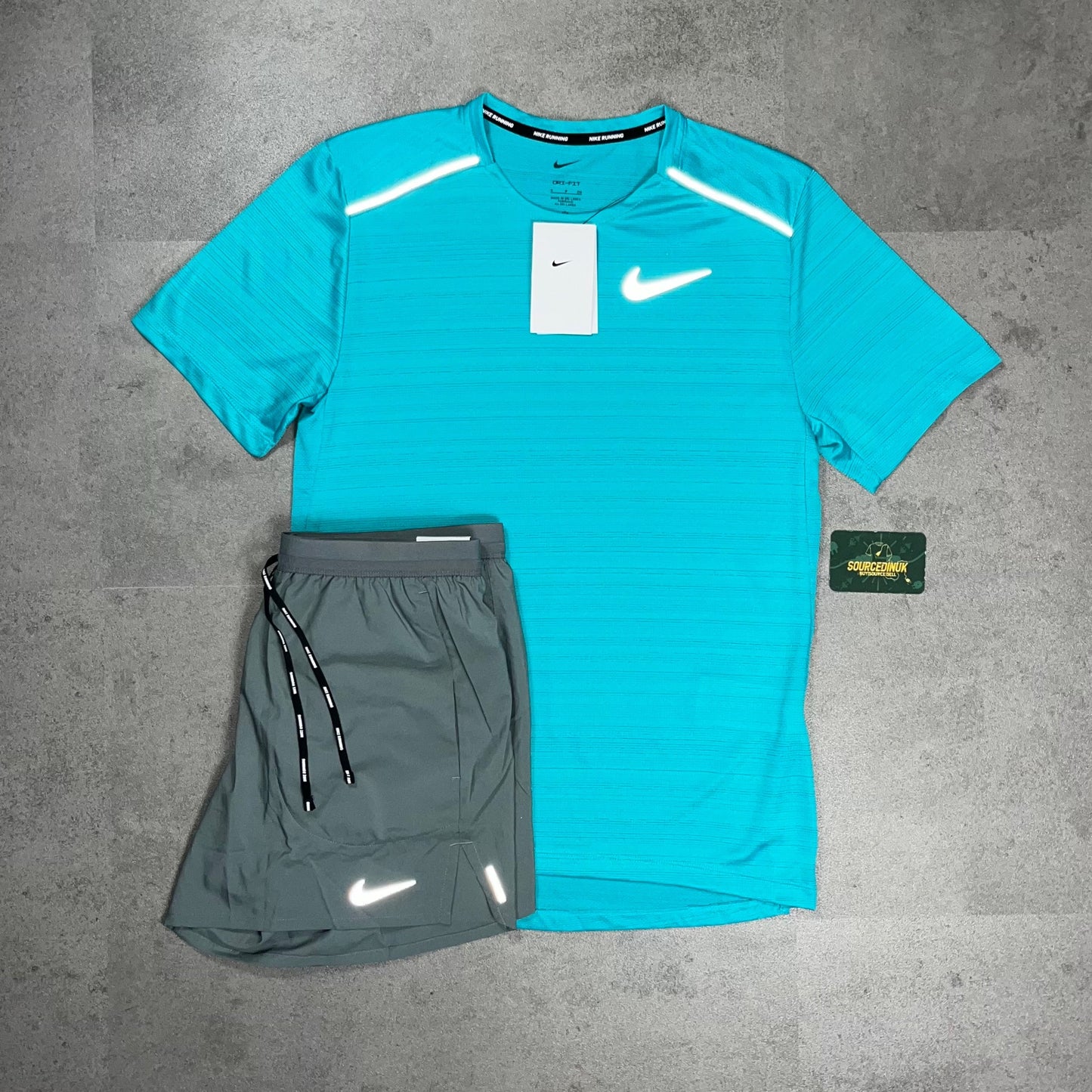 Nike Miler 1.0 T-Shirt Dusty Cactus & Grey/Black Flex Stride Short Set