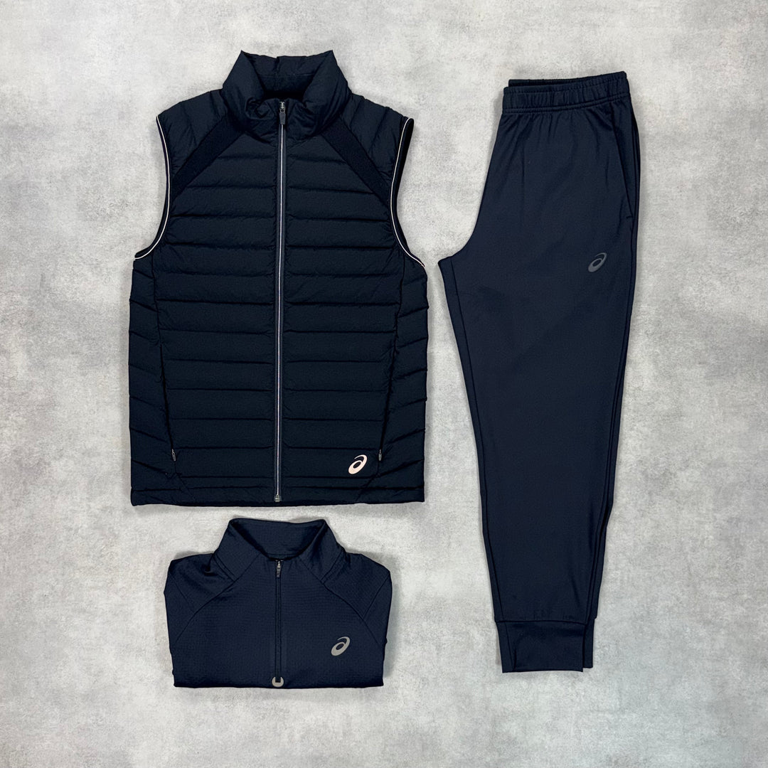 Asics Core Puffer Gilet 3-Piece Pants Set Black