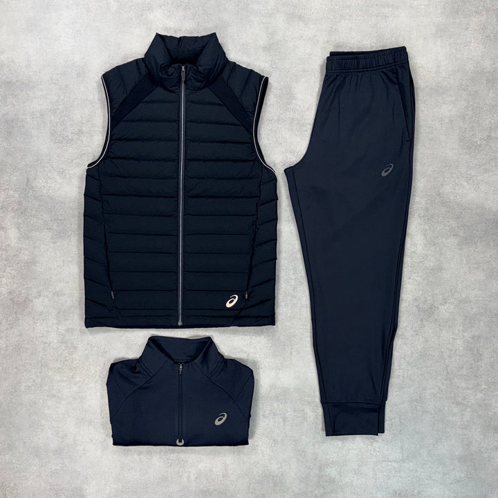 Asics Core Puffer Gilet 3-Piece Pants Set Black