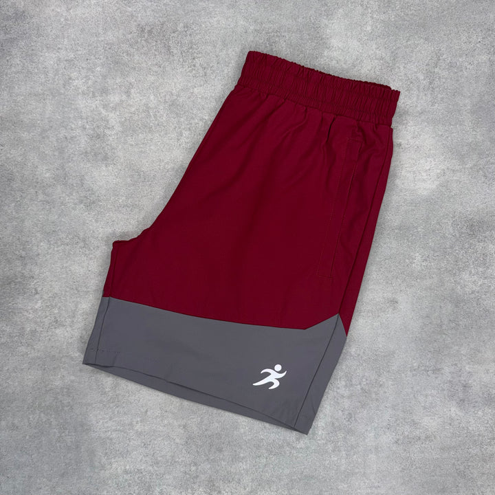 Trivo Core Windrunner Jacket 7” Two Tone Shorts Set Burgundy