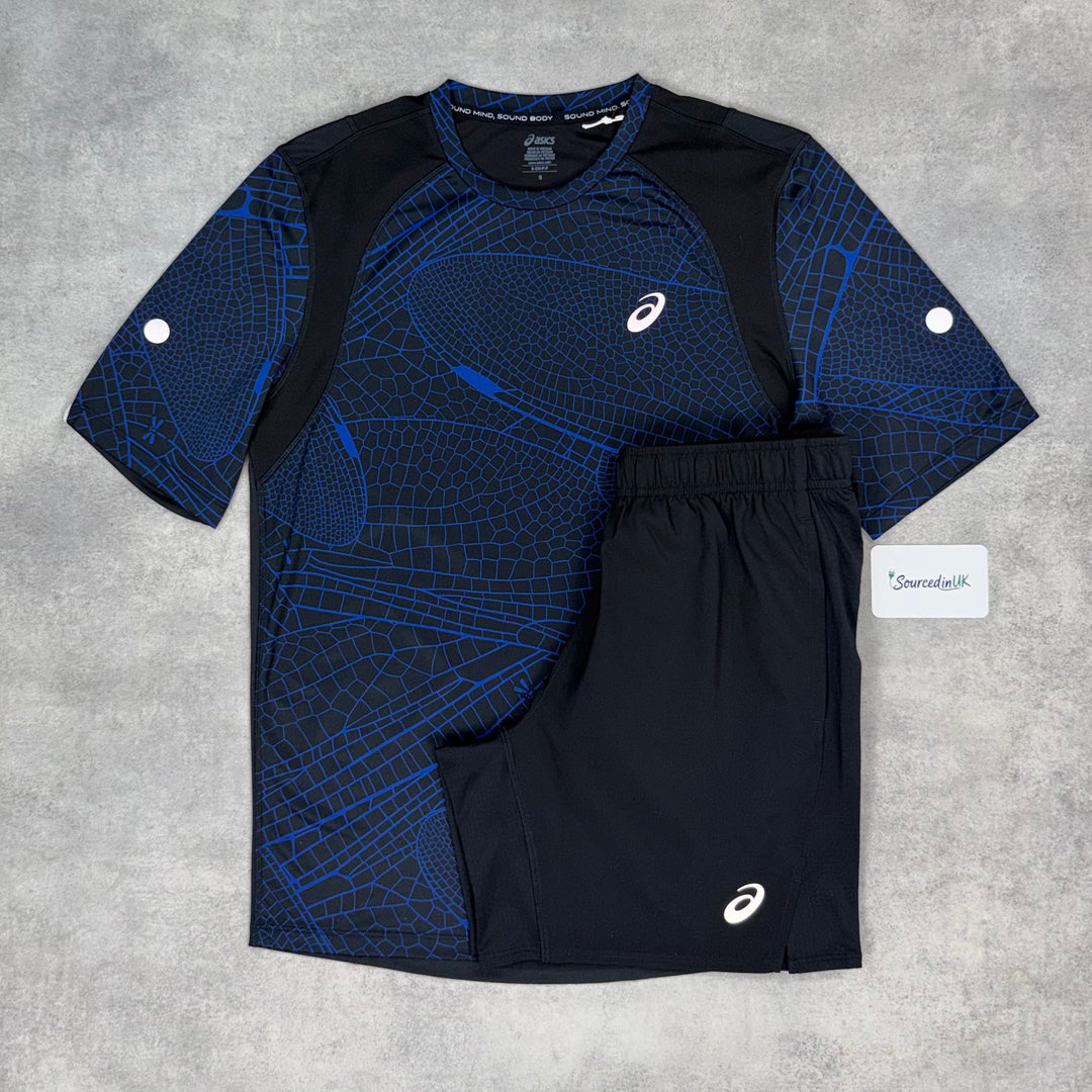 Asics Road Lite T-Shirt Midnight & Black 7” Sport Run Shorts Set