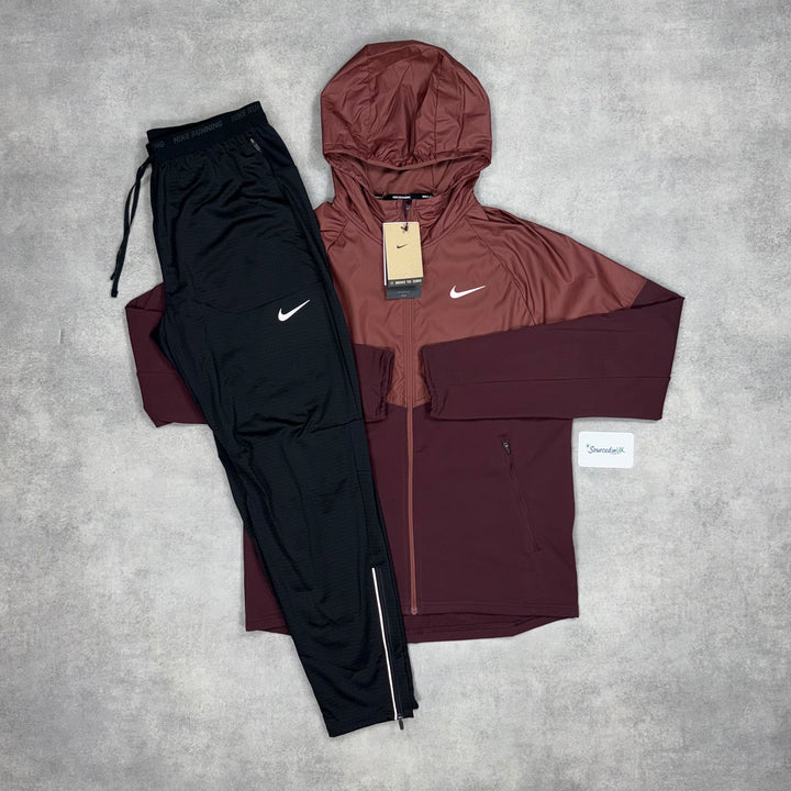Nike Therma Repel Jacket Burgundy Crush & Black Phenom Pants Set