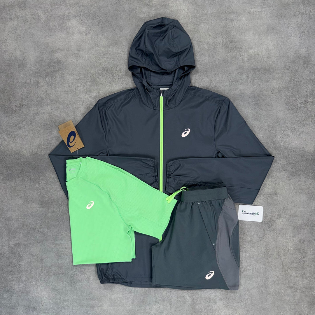Asics Core Jacket 3-Short Set Grey/Green