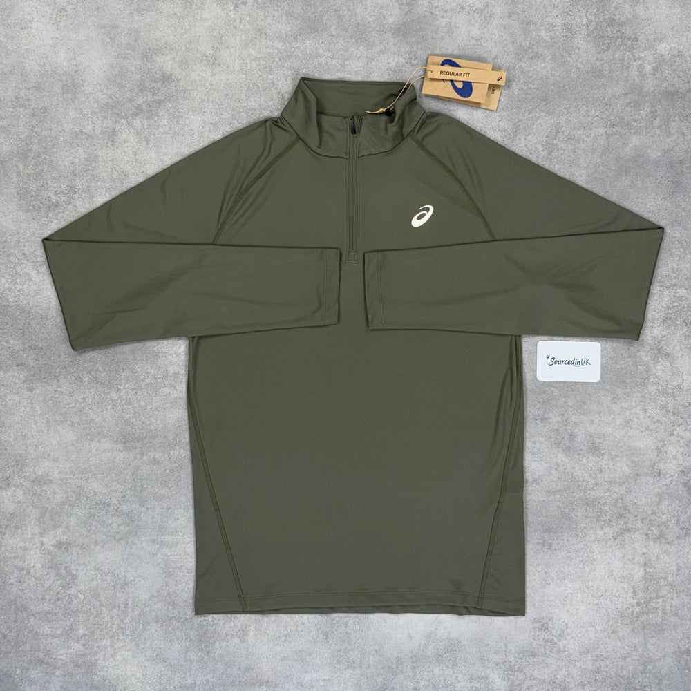 Asics Pacer 1/4 Zip & Shorts Set - Khaki