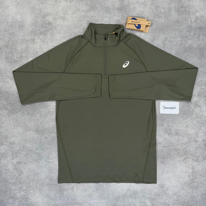 Asics Pacer 1/4 Zip & Shorts Set - Khaki