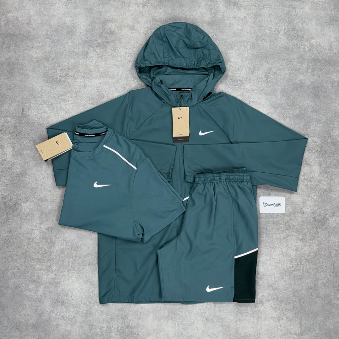 Nike Repel Miler 2.0 Windrunner Jacket 3-Piece 7” Challenger Short Set Mineral Slate