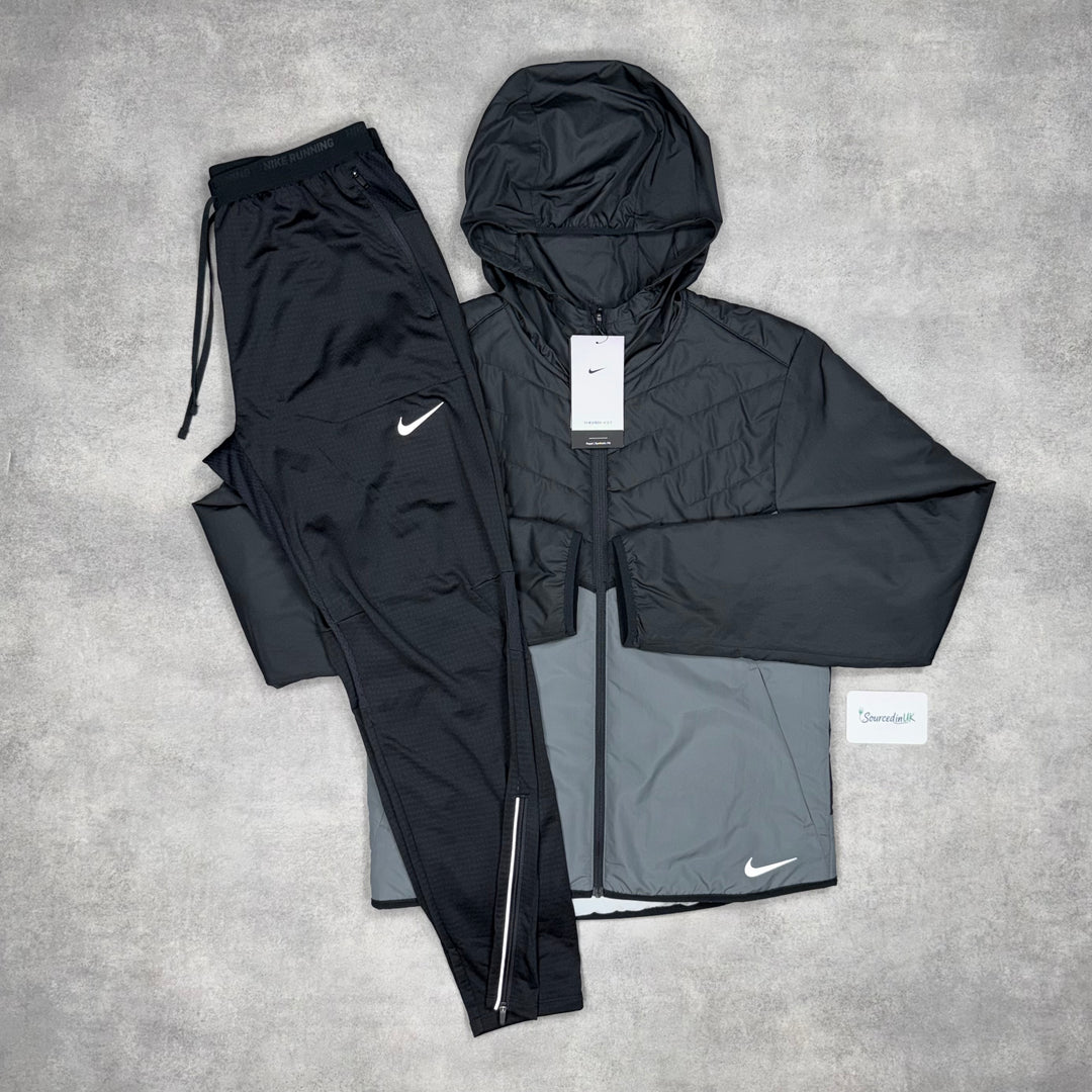 Nike Aerolayer Jacket Black/Grey & Black Phenom Bottoms Set