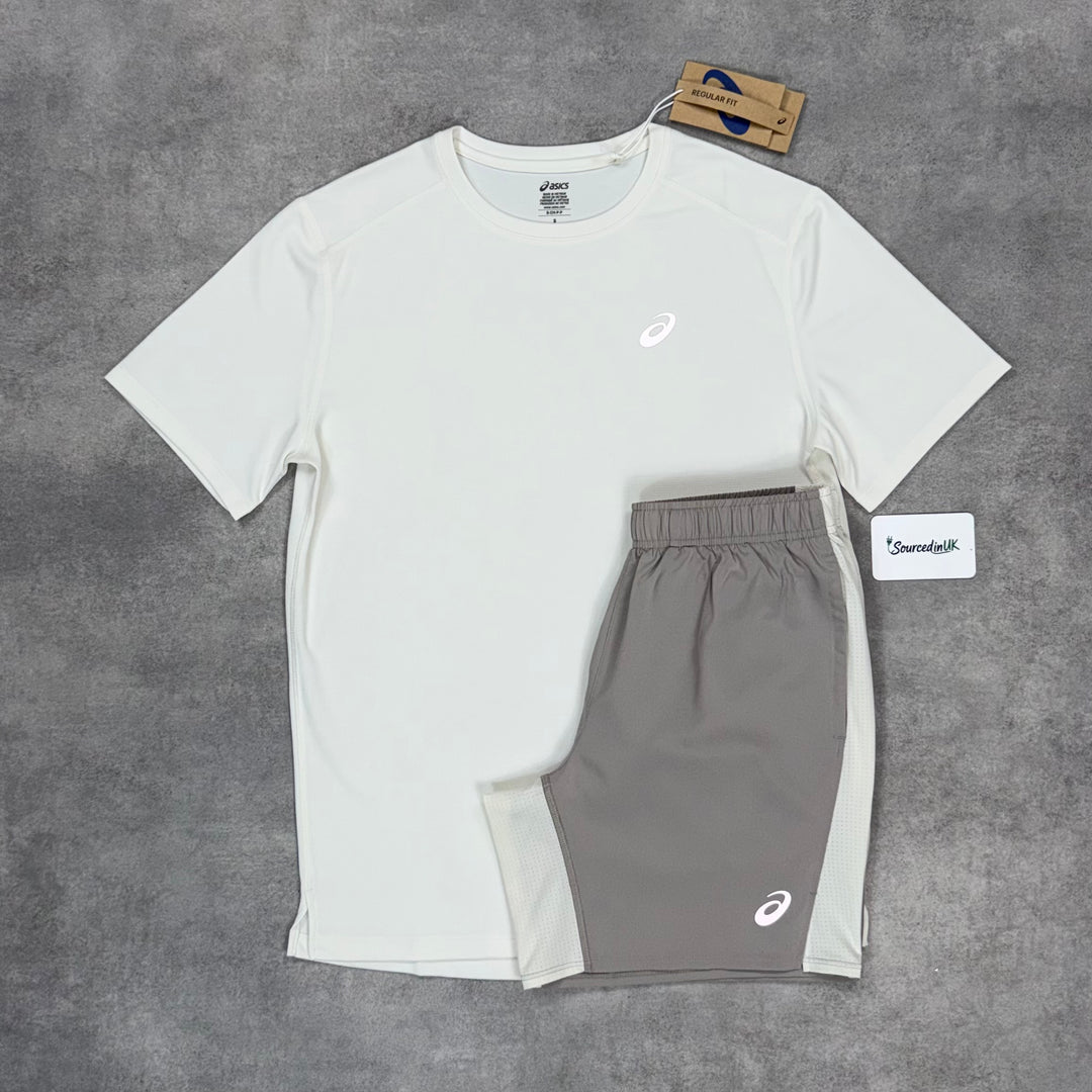 Asics Core T-Shirt 7” Core Shorts Set Cream