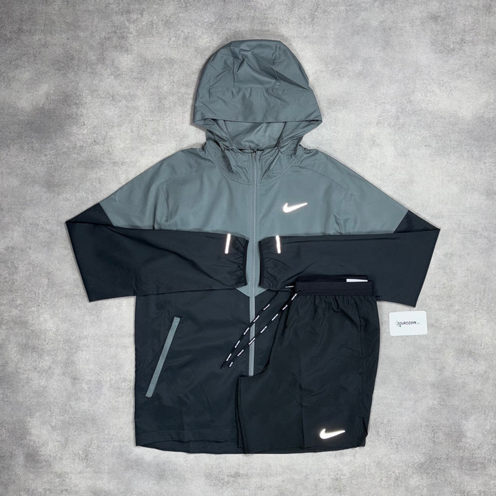 Nike Uv Windrunner Jacket Coal & Black/Grey 7” Flex Stride Short Set