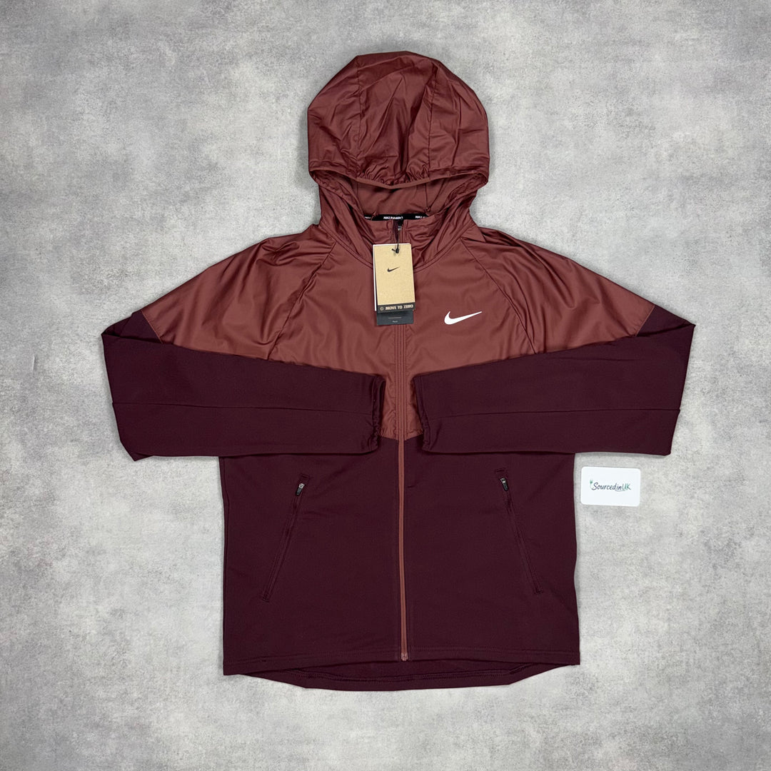 Nike Therma Fit Windrunner Jacket Burgandy Crush